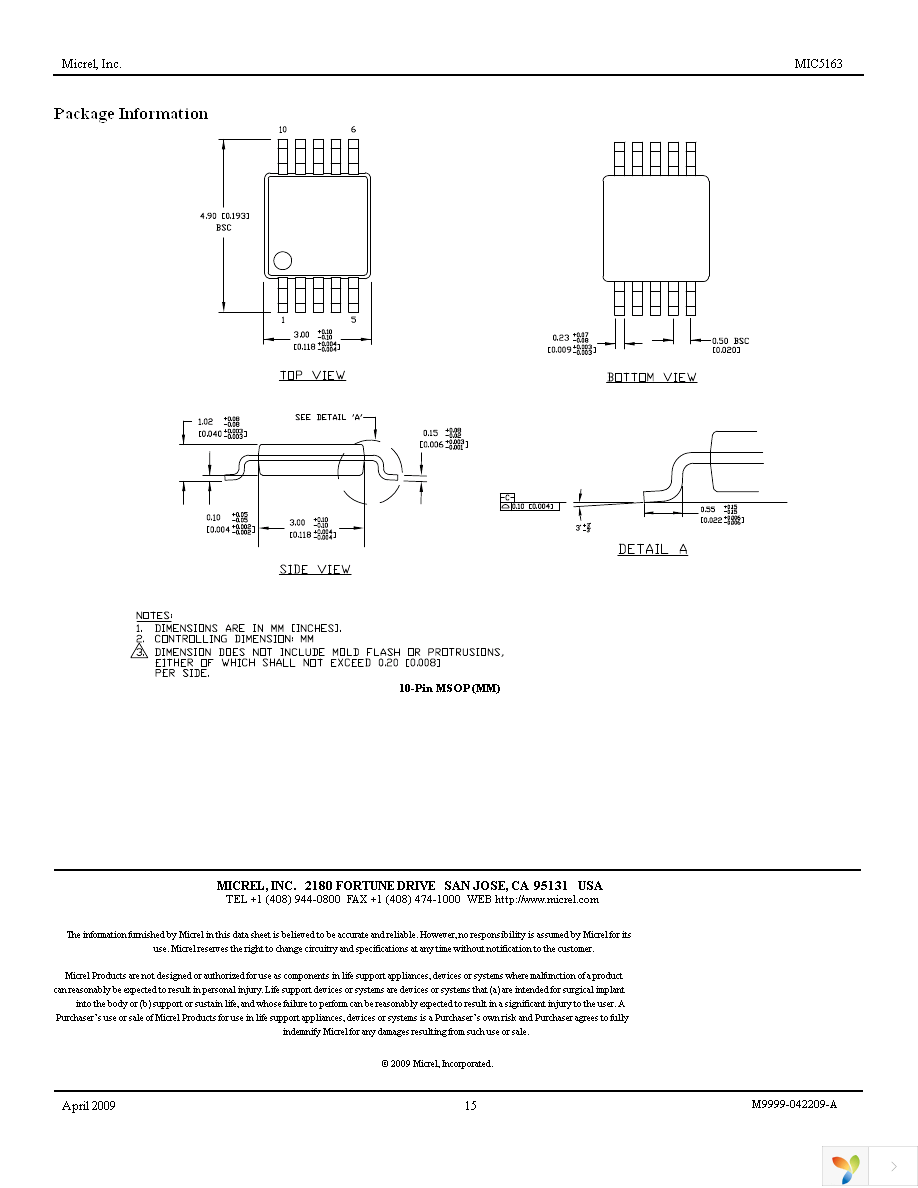 MIC5163YMM TR Page 15